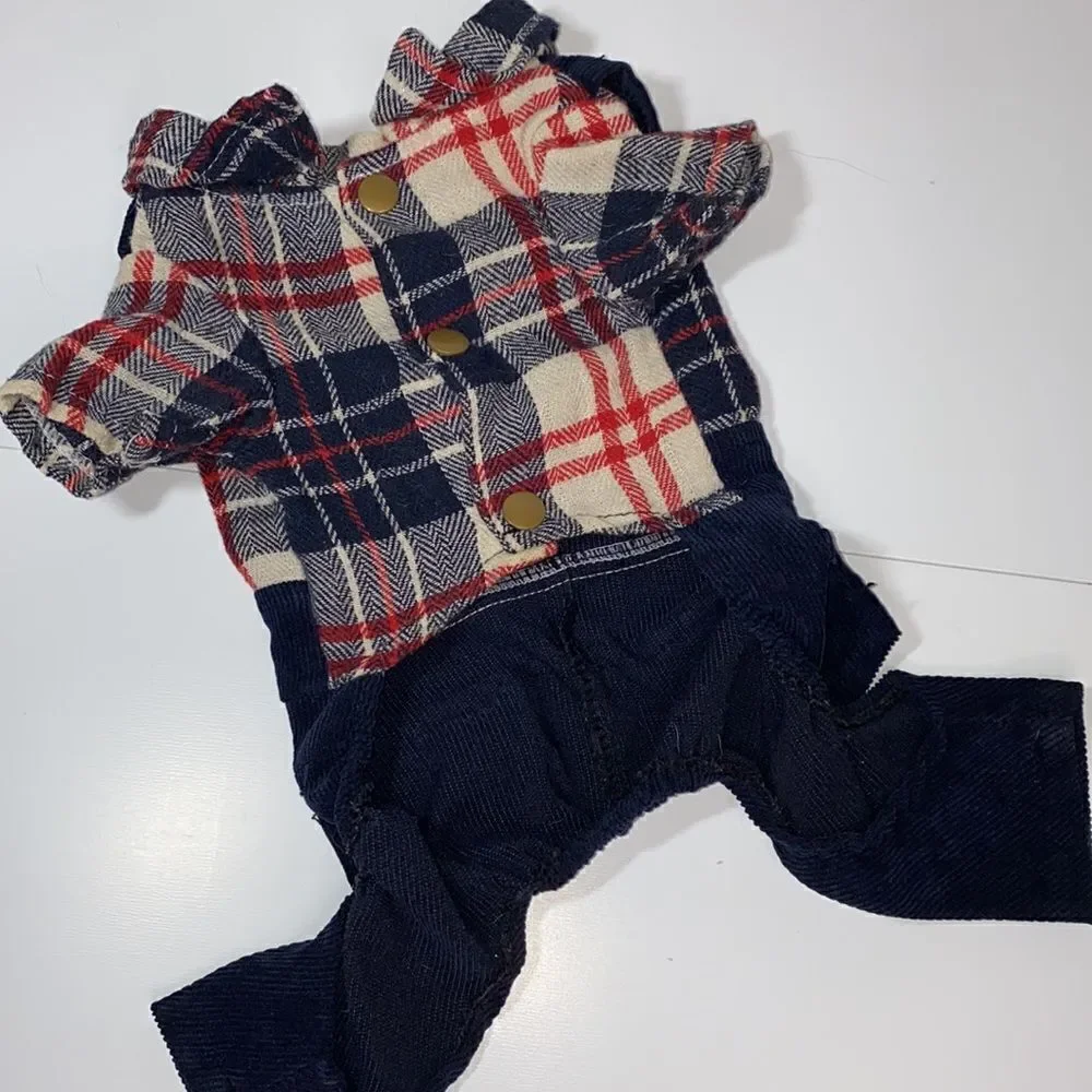 Flannel & Corduroy Dog Overalls Jumpsuit